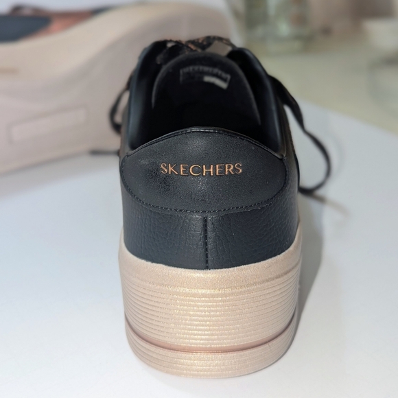 Skechers Hi Land Court Sneakers, Black/Rose Gold, Sz 10,  EUC - Picture 5 of 9